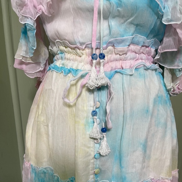 Free People x Fillyboo Santa Monica Tambourine Tie Dye Watercolor Maxi Dress S - Picture 5 of 9